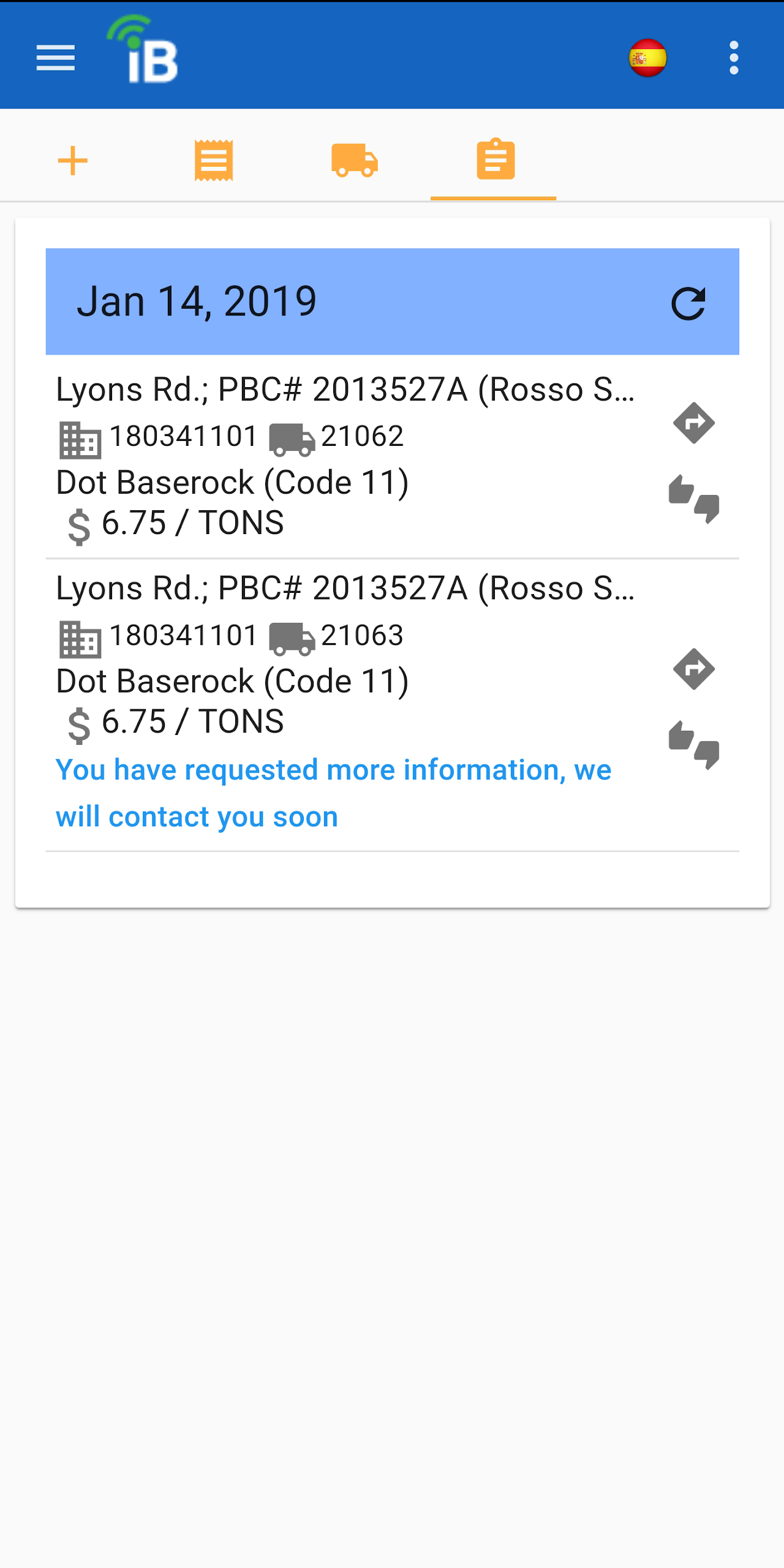 iBulk app screen 2